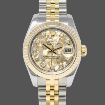 Rolex Datejust 179173 Jubilee Crystal Grey and Champagne Dial 26MM Lady Watch (w15326472)