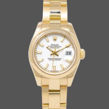 Rolex Datejust 179168 Smooth Domed White Index Dial 26MM Lady Watch (w15326489)