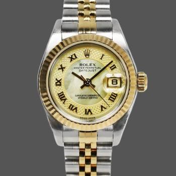 Rolex Datejust 179173 Decorated Mother Of Pearl Champagne Dial 26MM Lady Watch (w15326491)