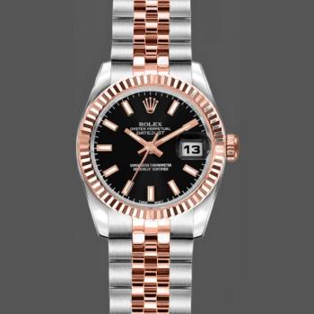 Rolex Datejust 179171 Black Dial Fluted Bezel 26MM Lady Watch (w15326495)