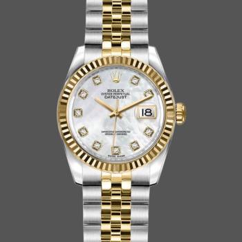 Rolex Datejust 179173 White MOP Dial Fluted Bezel 26MM Lady Watch (w15326496)