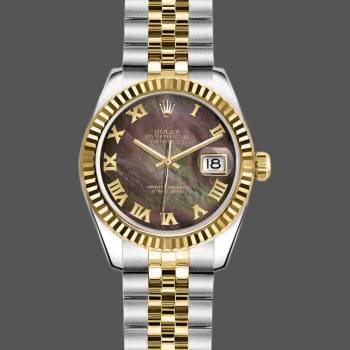 Rolex Datejust 179173 Mother Of Pearl Black Dial 26MM Lady Watch (w15326501)