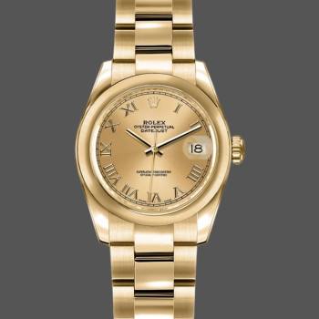 Rolex Datejust 179168 Smooth Domed Champagne Roman Dial 26MM Lady Watch (w15326508)