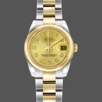 Rolex Datejust 179163 Concentric Circle Champagne Dial Domed Dezel 26MM Lady Watch (w15326509)