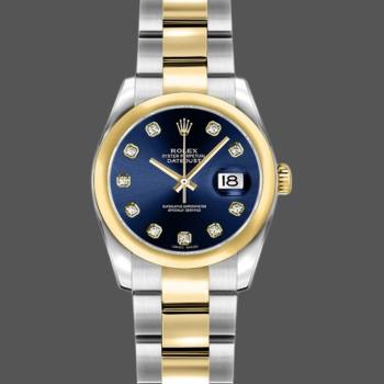 Rolex Datejust 179163 Blue Diamond Dial Domed Dezel 26MM Lady Watch (w15326514)