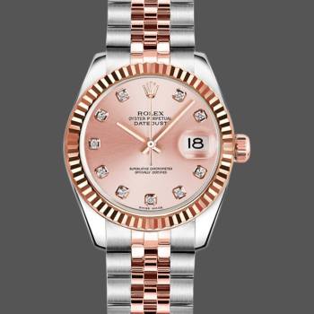 Rolex Datejust 179171 Pink Diamond Dial Fluted Bezel 26MM Lady Watch (w15326516)