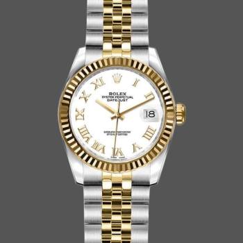 Rolex Datejust 179173 White Roman Numeral Dial 26MM Lady Watch (w15326518)
