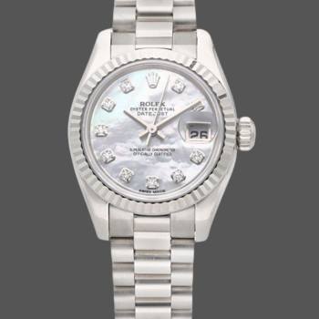 Rolex Datejust 179179 Mother of Pearl Diamond Dial Fluted Bezel 26MM Lady Watch (w15326521)