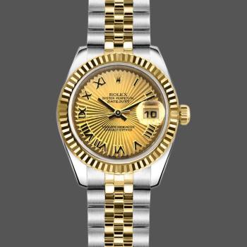 Rolex Datejust 179173 Sunbeam Champagne Dial Fluted Bezel 26MM Lady Watch (w15326522)