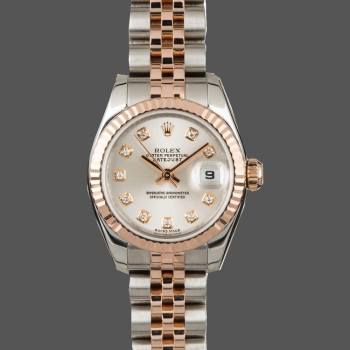 Rolex Datejust 179171 Silver Diamonds Dial Fluted Bezel 26MM Lady Watch (w15326523)
