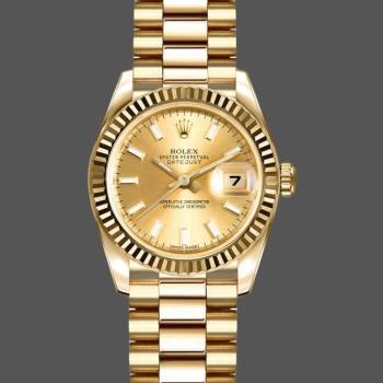Rolex Datejust 179178 Champagne Index Dial Yellow Gold 26MM Lady Watch (w15326527)