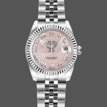 Rolex Datejust 179174 Mother of Pearl Pink Dial Fluted Bezel 26MM Lady Watch (w15326529)