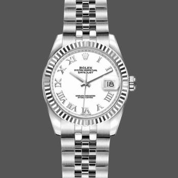 Rolex Datejust 179174 White Roman Dial Fluted Bezel 26MM Lady Watch (w15326531)