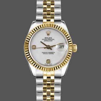 Rolex Datejust 179173 White Dial Diamonds Fluted Bezel 26MM Lady Watch (w15326537)