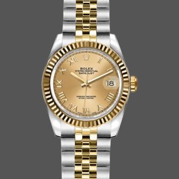 Rolex Datejust 179173 Champagne Roman Numeral Dial 26MM Lady Watch (w15326541)