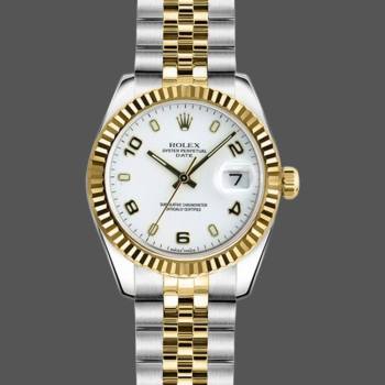 Rolex Datejust 179173 White Arabic Numerals Dial Fluted Bezel 26MM Lady Watch (w15326542)