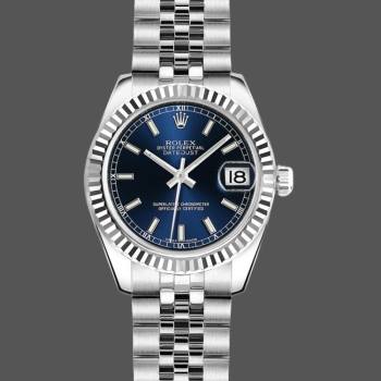 Rolex Datejust 179174 Blue Index Dial Fluted Bezel 26MM Lady Watch (w15326544)