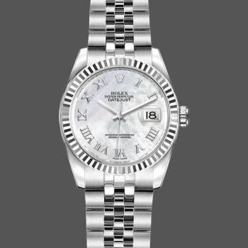 Rolex Datejust 179174 Mother Of Pearl White Dial Fluted Bezel 26MM Lady Watch (w15326547)