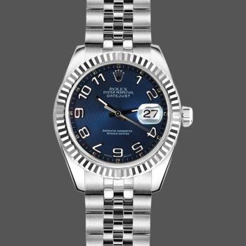 Rolex Datejust 179174 Concentric Circle Blue Dial Fluted Bezel 26MM Lady Watch (w15326549)