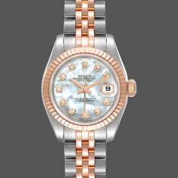 Rolex Datejust 179171 White MOP Diamond Dial Fluted Bezel 26MM Lady Watch (w15326551)