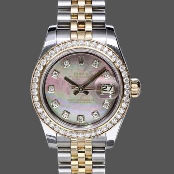 Rolex Datejust 179383 Black Mother Of Pearl Dial 26MM Lady Watch (w15326560)