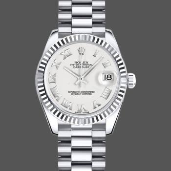 Rolex Datejust 179179 White Roman Numeral Dial Fluted Bezel 26MM Lady Watch (w15326561)
