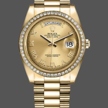 Rolex Day-Date 218348 Champagne Roman Dial 41MM Mens Watch (w15326567)