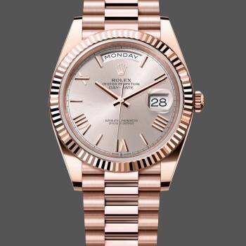 Rolex Day-Date 228235 Sundust Roman Numeral Dial Fluted Bezel 40mm Mens Watch (w15326568)