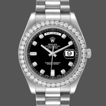 Rolex Day-Date 218349 Black Diamond Dial 41MM Mens Watch (w15326574)
