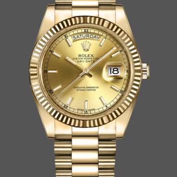 Rolex Day-Date 218238 Champagne Index Dial Yellow Gold 41MM Mens Watch (w15326575)