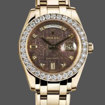 Rolex Day-Date 18948 Dark MOP Diamond Jubilee Dial 39MM Mens Watch (w15326577)