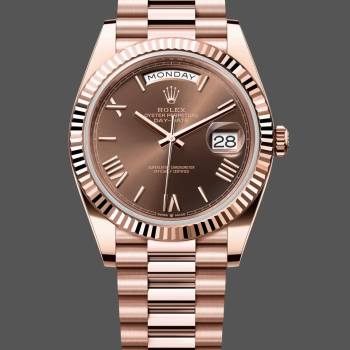Rolex Day-Date 228235-0002 Chocolate Brown Dial Fluted Bezel 40mm Mens Watch (w15326583)