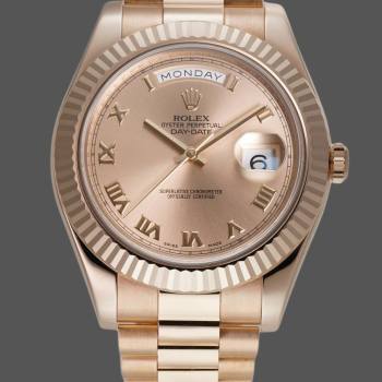 Rolex Day-Date 218235 Rose Roman Dial Rose Gold 41MM Mens Watch (w15326587)