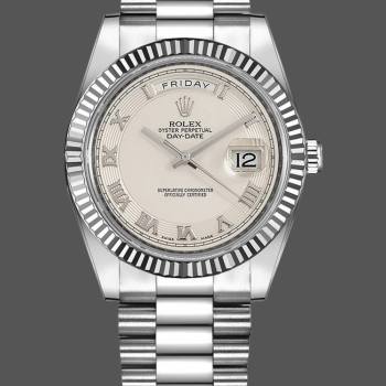 Rolex Day-Date 218239 Ivory Roman Numerals Dial White Gold 41MM Mens Watch (w15326589)