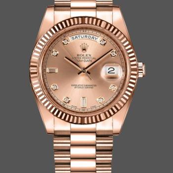 Rolex Day-Date 218235 Champagne Diamonds Dial Rose Gold 41MM Mens Watch (w15326611)