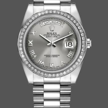 Rolex Day-Date 218349 Rhodium Grey Dial 41MM Mens Watch (w15326614)