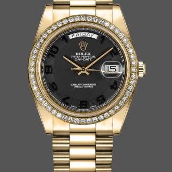 Rolex Day-Date 218348 Concentric Circle Black Dial 41MM Mens Watch (w15326615)