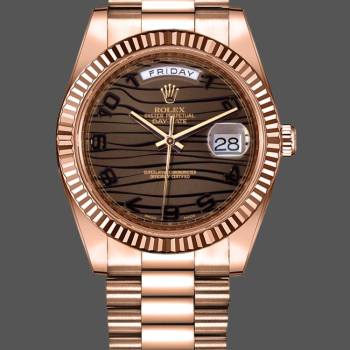 Rolex Day-Date 218235 Wave Bronze Dial Rose Gold 41MM Mens Watch (w15326629)