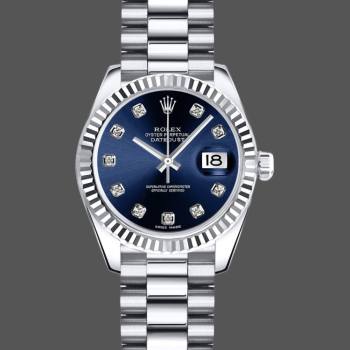 Rolex Datejust 179179 Blue Diamond Dial Fluted Bezel 26MM Lady Watch (w15326631)