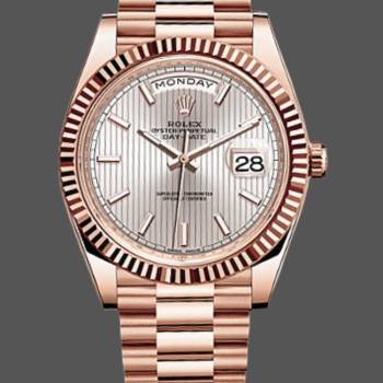 Rolex Day-Date 228235 Sundust Stripe Motif Dial Fluted Bezel 40mm Mens Watch (w15326633)