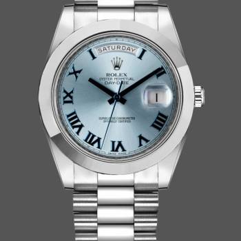 Rolex Day-Date 218206 Ice Blue Dial Platinum 41MM Mens Watch (w15326643)