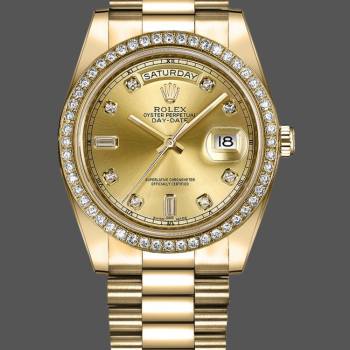 Rolex Day-Date 218348 Champagne Diamonds Dial 41MM Mens Watch (w15326646)
