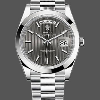 Rolex Day-Date 228206 Dark Rhodium Grey Dial Platinum 40MM Mens Watch (w15326649)
