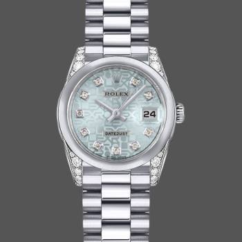 Rolex Datejust 179269 Ice Blue Jubilee Dial Diamond Lugs 26MM Lady Watch (w15326651)