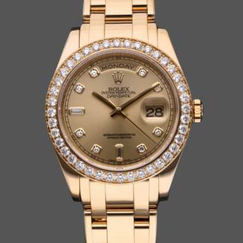 Rolex Day-Date 18948 Champagne Diamond Dial Special Edition 39MM Mens Watch (w15326652)