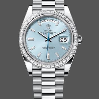 Rolex Day-Date 228396TBR Ice Blue Diamond Dial Diamond Bezel 40mm Mens Watch (w15326673)