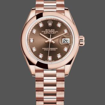 Rolex Datejust 279165 Chocolate Brown Dial Diamond Domed Bezel 28mm Lady Watch (w15326681)