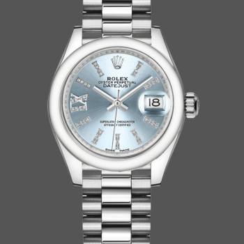 Rolex Datejust 279166 Ice Blue Dial Diamond Domed Bezel 28mm Lady Watch (w15326686)
