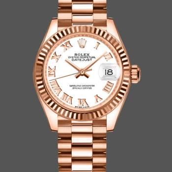 Rolex Datejust 279175 White Roman Numeral Dial Fluted Bezel 28mm Lady Watch (w15326689)