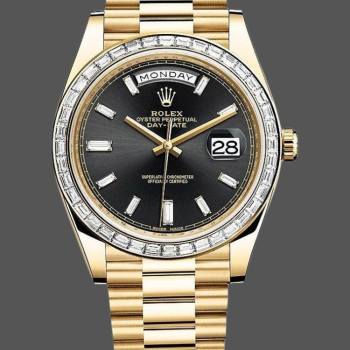 Rolex Day-Date 228398TBR Black Diamond Dial Diamond Bezel 40mm Mens Watch (w15326692)